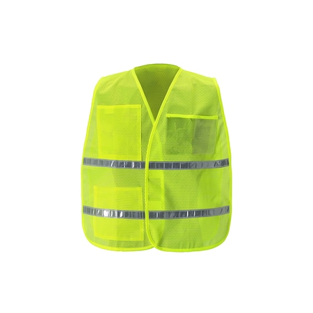 Mesh Contrast Incident Command Vest, Regular, Lime